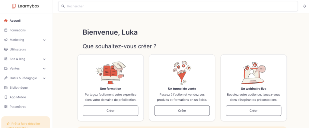 interface formateur sur learnybox