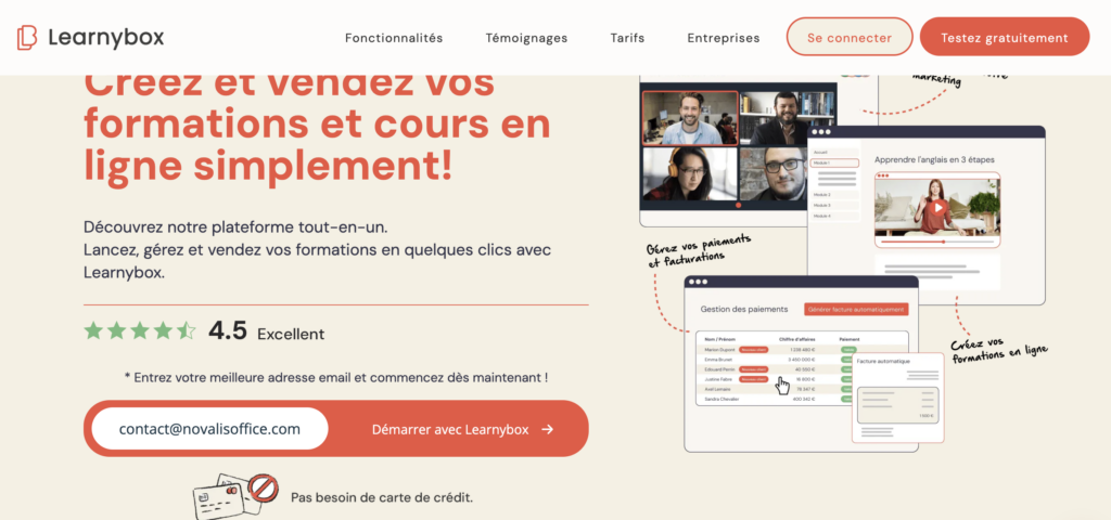 page d'accueil du site de learnybox